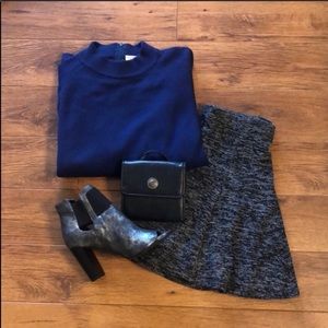 Blue mock neck sweater